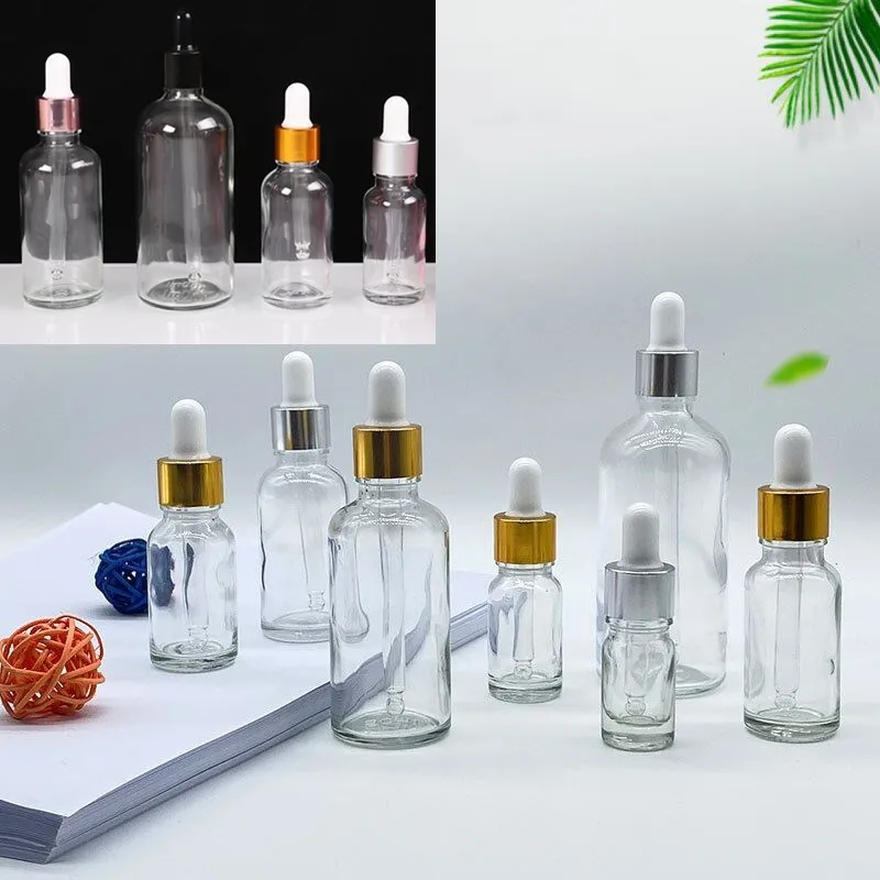 Dropper Bottle Amber Glass 5-100ml Golden Cover Liquid Reagent Pipette Bottle