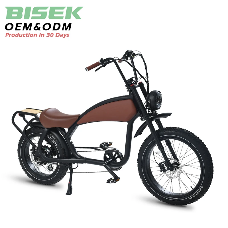 OEM 2024 New Vintage 1000W 1200W High Power Electric Mountain Bike Chopper Style Lithium Battery Electric Fat Bike
