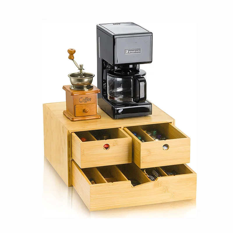 Office Countertop 2 Tier New K-pop Cup Coffee and Tea Drawer Storage Organizer Nespresso Capsule Pod Holder