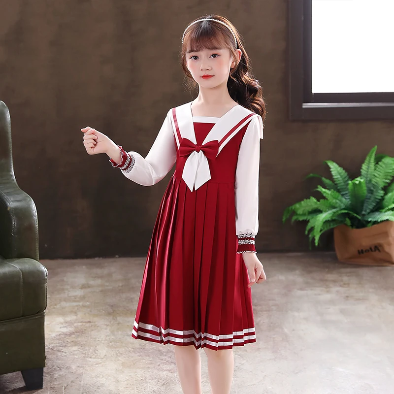 New Red JK Uniform Autumn Summer Japanese School Uniforms High School For Girls Sailor Pleated Skirt JK Sets Cosplay Clothing