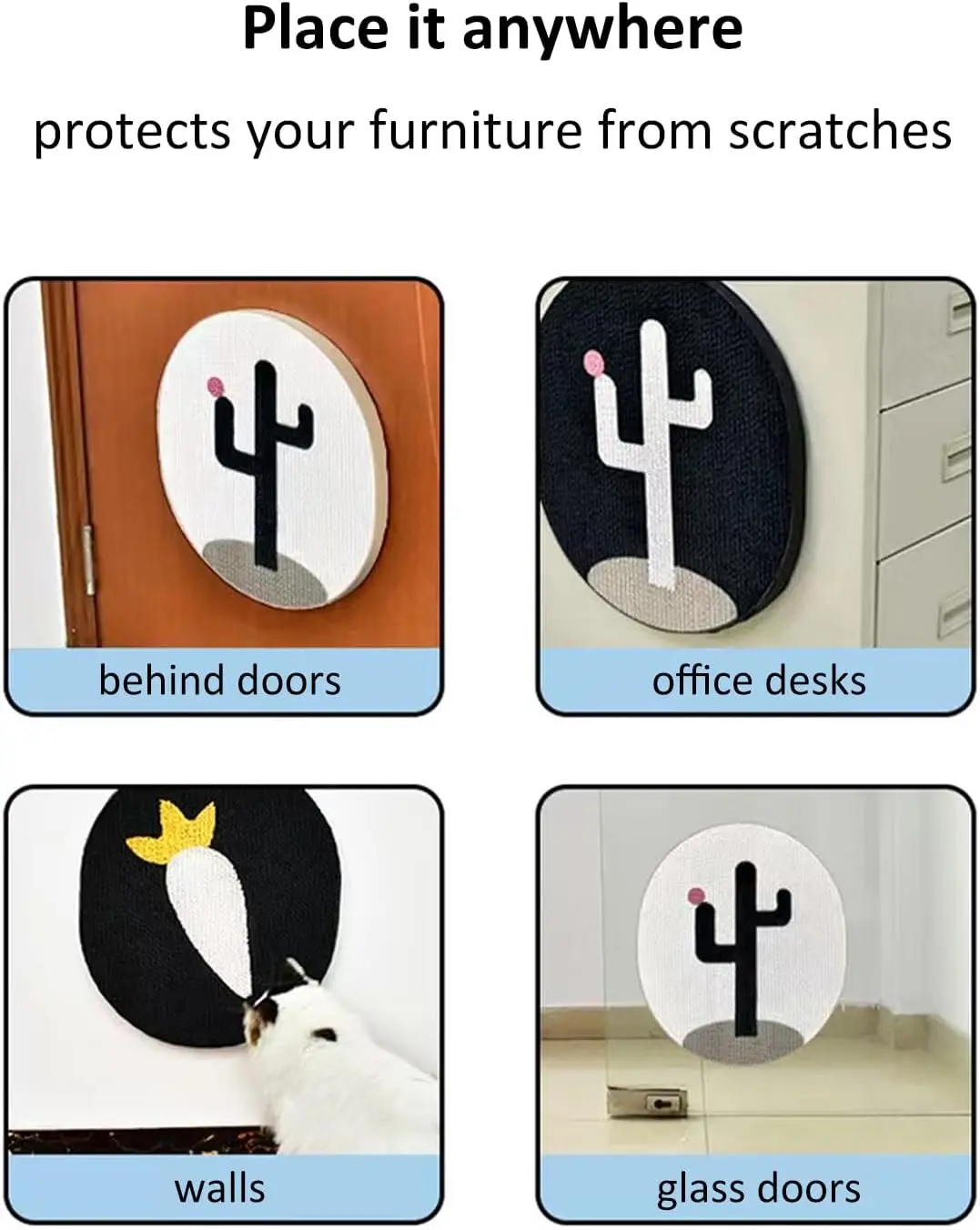 17-INCH Vertical/Wall Mounted Cat Scratcher Cat Scratching Post Wall Sticker Claw Grinder, Cat Scratcher Pad