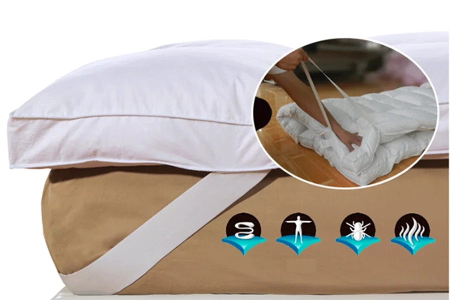 
Twin/Full/Queen/King down and feather and polyester mattress topper 