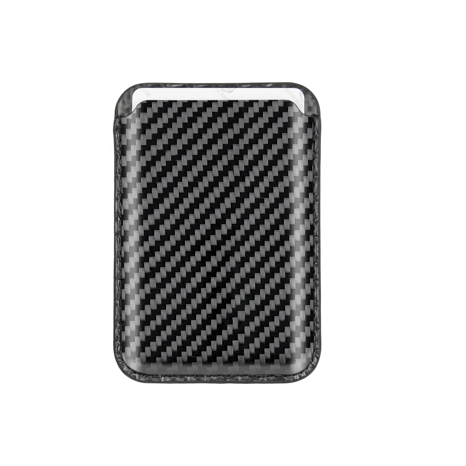 Customized logo premium carbon fiber magnetic card holder mini card wallet for iPhone15 14 pro max