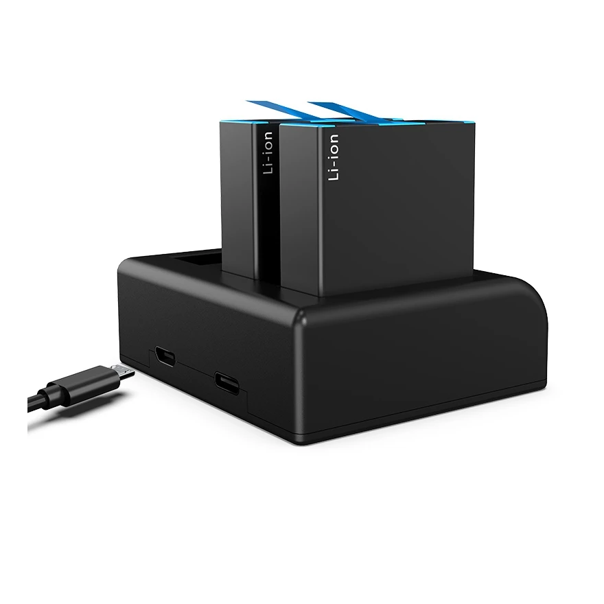 Лидер продаж от производителя ABS + PC бленда для объектива в 3-канальный блок питания с портом Type-C зарядное устройство для экшн-камеры GoPro Hero 9