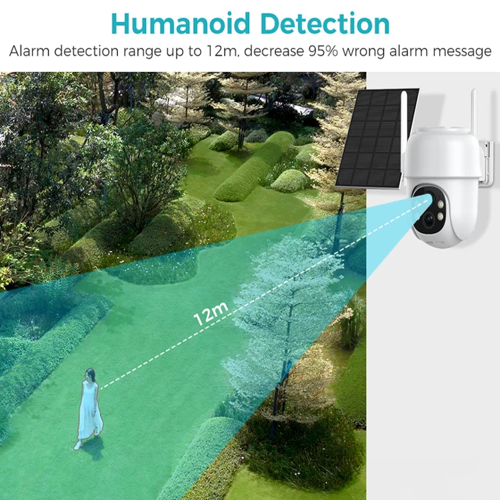 Hot Sale Wifi Motion Sensor Waterproof Surveillance Sim Card PTZ Solar Panel battery DC12V 1A IP65 Solar Energy Camera