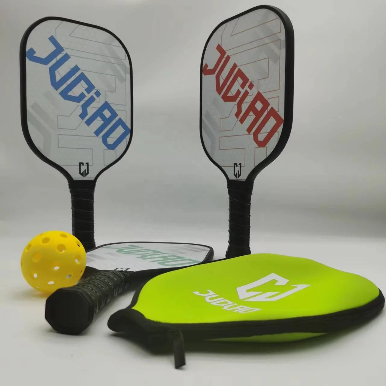 JUCIAO Professional Carbon Fiber  Pickleball Racket and Hot Sale High Quality Graphite Pickleball Paddle with paddle cover