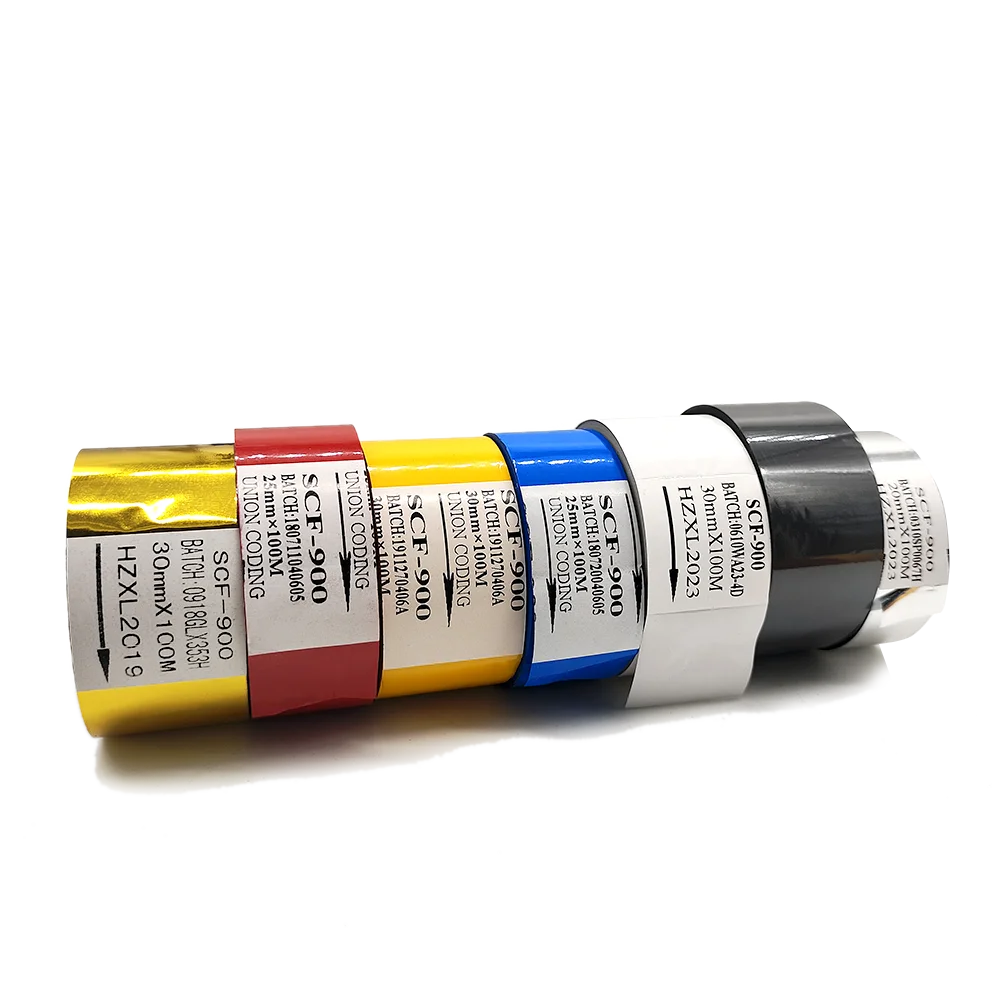 Date Coding Ribbon Batch Number Black Hot Stamping Foil For Hp-241b Coding Machine Print On Flexible Package