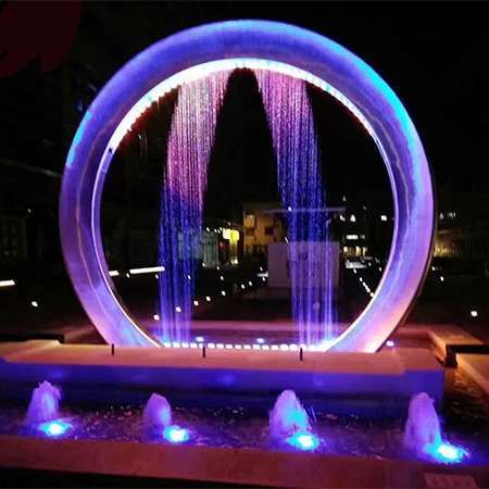 Indoor Water Features Decorative Graphic Waterfall Digital Water Curtain Fountain For Hotel or Shopping Mall