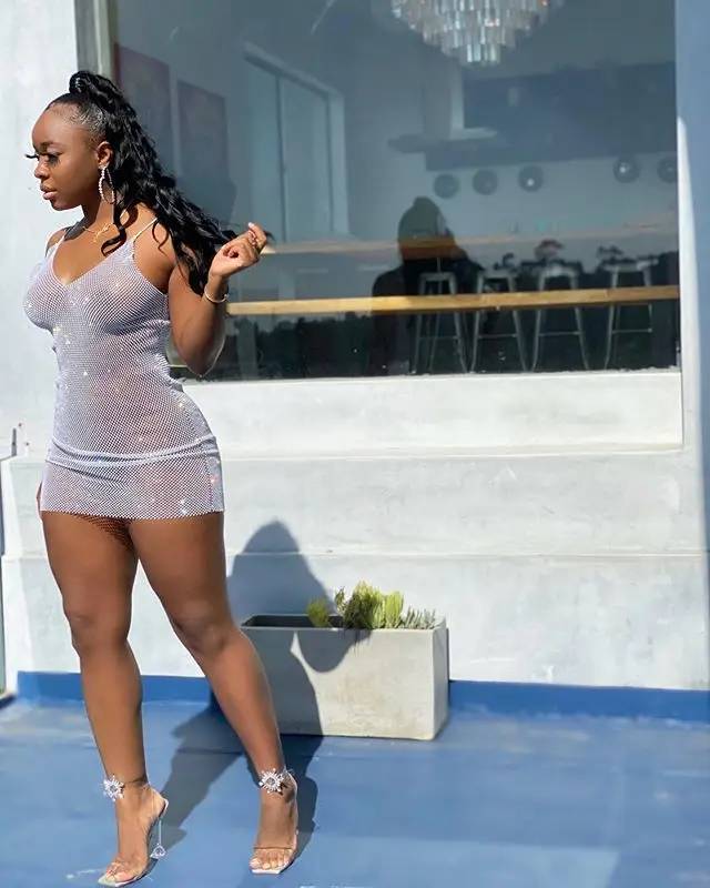 Женское Сетчатое мини-платье со стразами, эластичное облегающее ажурное платье на бретелях с V-образным вырезом для вечеринки в честь Дня Рождения, 2021