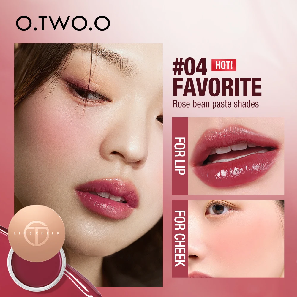 O.TWO.O Creamy Blusher 3 In 1 Lip Eyeshadow Blush Tint Makeup Cream Blusher Stick Single Palette Pink Blush For Girls