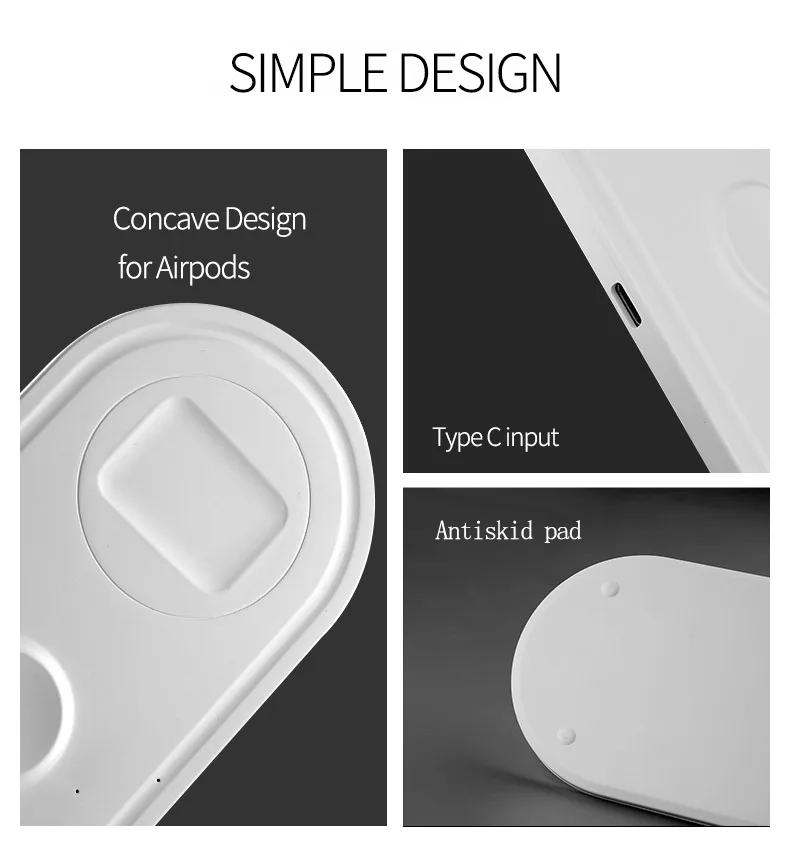 2019 New Products 10W Fast Charge 4 in 1Wireless Charger Dual Wireless Charging With USB Port