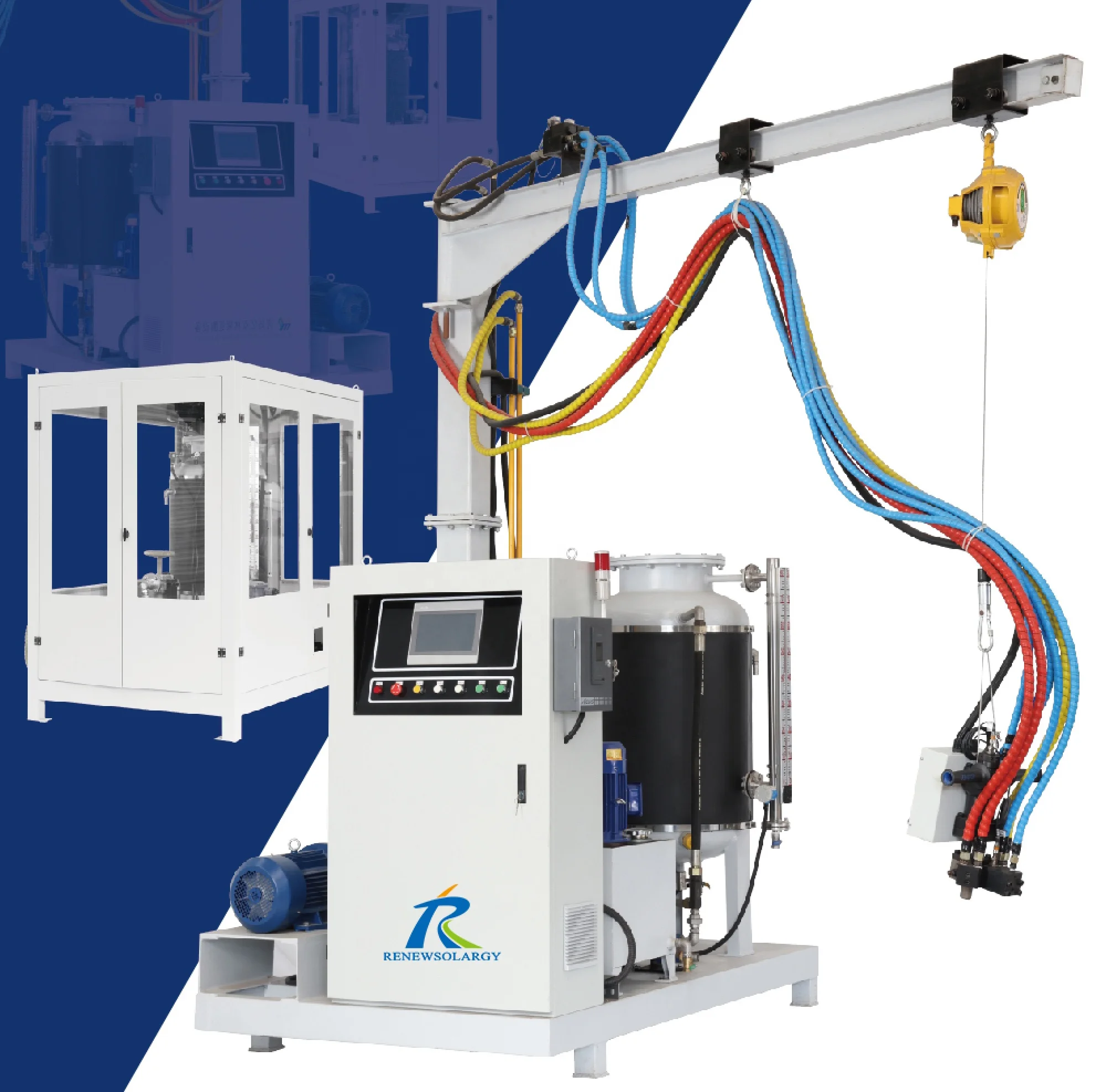 Cyclopentane high pressure foaming machine for solar water heater and electric water heater production