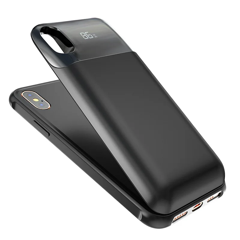 Горячая распродажа! Портативное беспроводное зарядное устройство power bank с ЖК-дисплеем 5500 мАч задняя крышка смарт-чехол-зарядка для iPhone x xs max xr