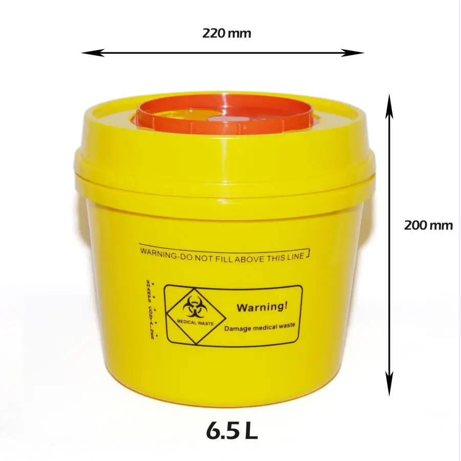 6 л, портативные пластиковые медицинские контейнеры для биологической опасности, контейнер для утилизации для медицинского и промышленного использования