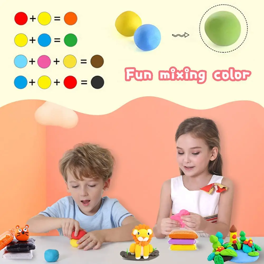 36 Colors Super Ultra Light Air Dry Modeling Clay With Tools for Kids DIY Crafts