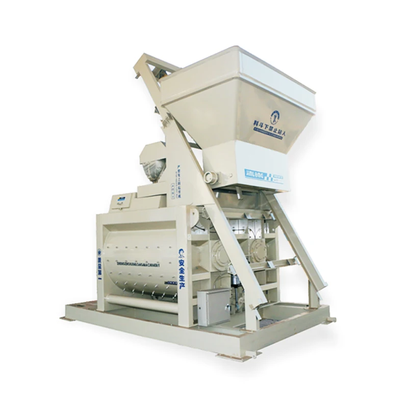Construction equipment automatic twin shaft forced electric JS concrete mixer machine with lift hopper