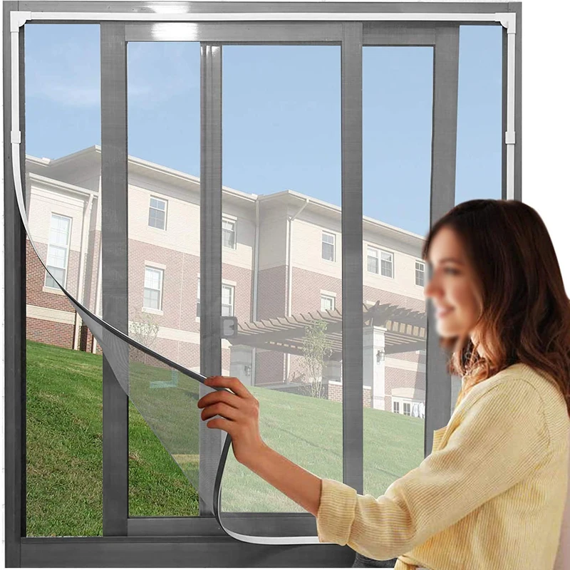 Diy Retractable Fly Insect Screen Net Mesh Magnetic Window Mosquito Screen