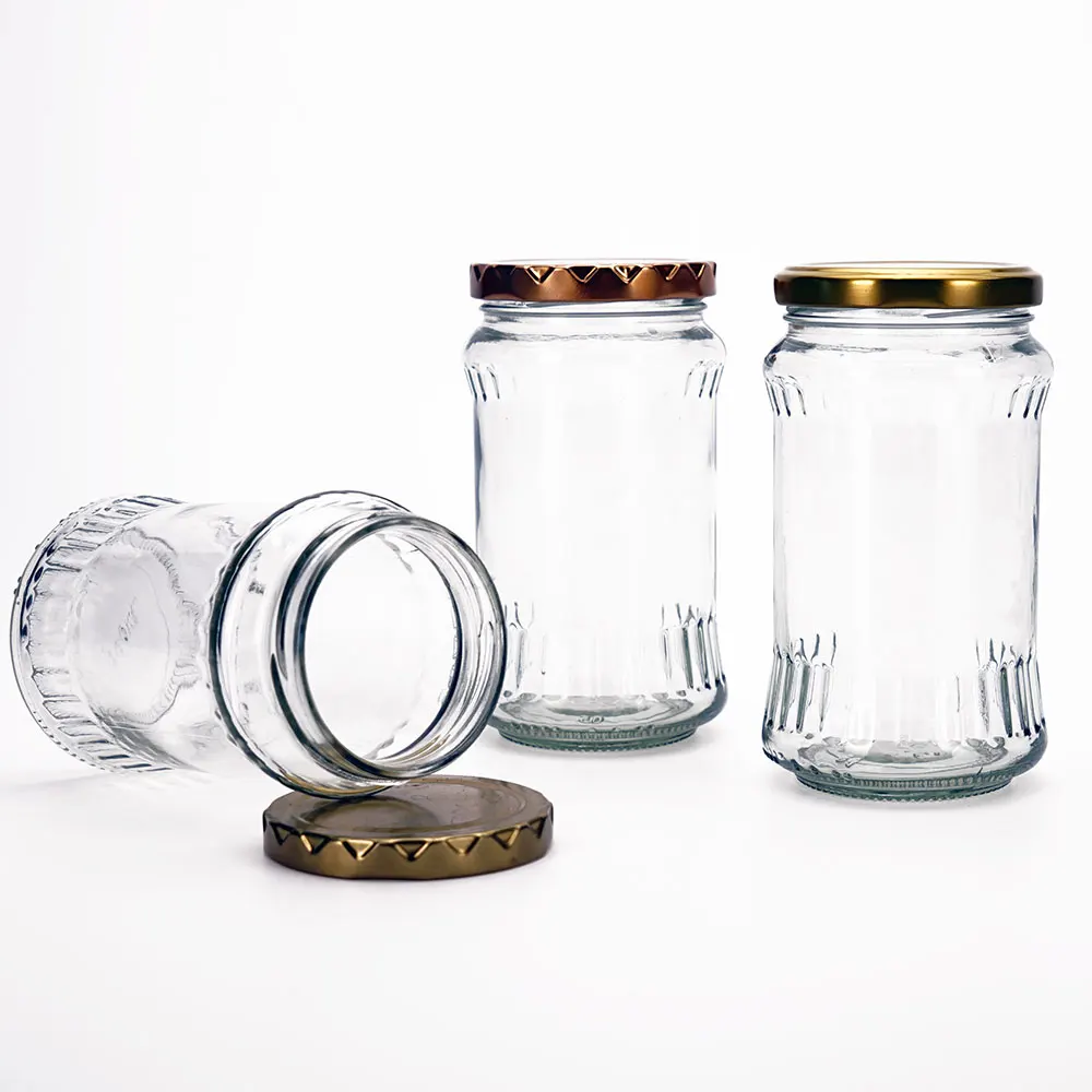 Прозрачная банка для медовых конфет VISTA с индивидуальным дизайном 350 мл стеклянная варенья маринок контейнер бутылок металлической поворотной крышкой