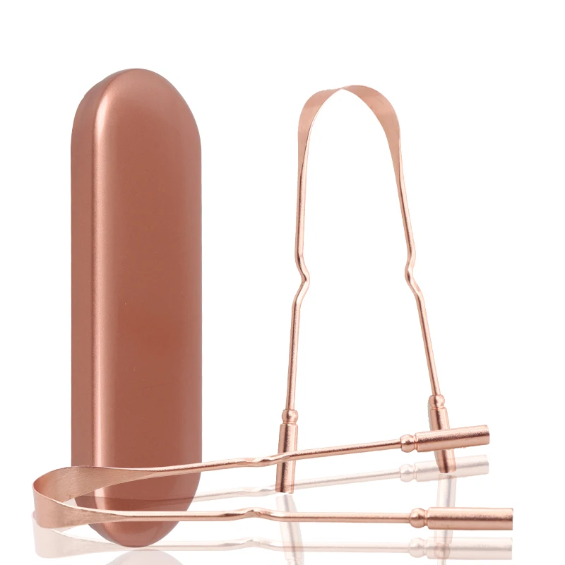 Уход за полостью рта 100% Чистый медный u-образный скребок для языка для взрослых и детей