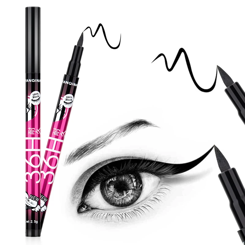4 в 1 карандаш для подводки упаковка без жестокости черная Водонепроницаемая жидкая клейкая ручка частная этикетка