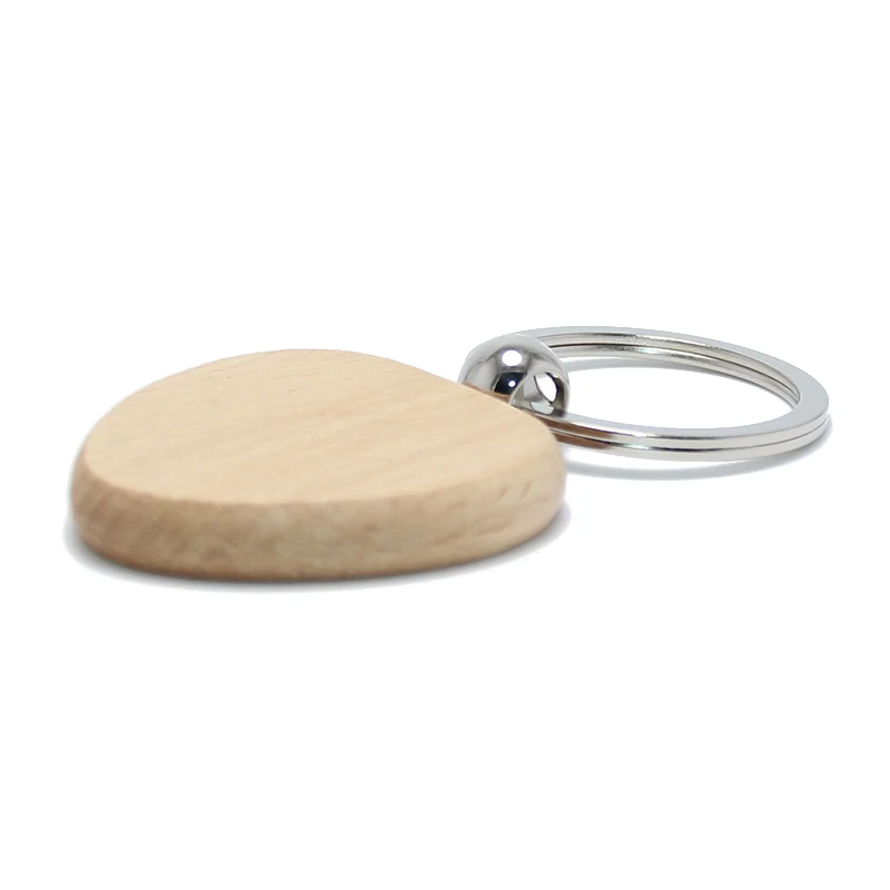 Romantic Heart Shape Wooden Key Ring Holder Promotion Gifts Cute Wedding Souvenirs Blank Wood Key Tag Wholesale Key Chain Wood