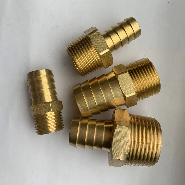 Резьбовое соединение с втулкой для резинового шланга со штекером, 1/8 дюйма, 1/4 дюйма, 1/2 дюйма, штуцер для шланга с наружной резьбой bsp npt, латунный фитинг