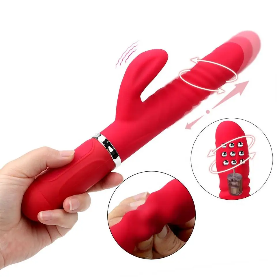 GF Thrusting Rabbit Vibrator 360 Degrees Rotation Vibrating Dildo Vagina Stimulator G spot Massager Sex Toy for Woman Wholesale