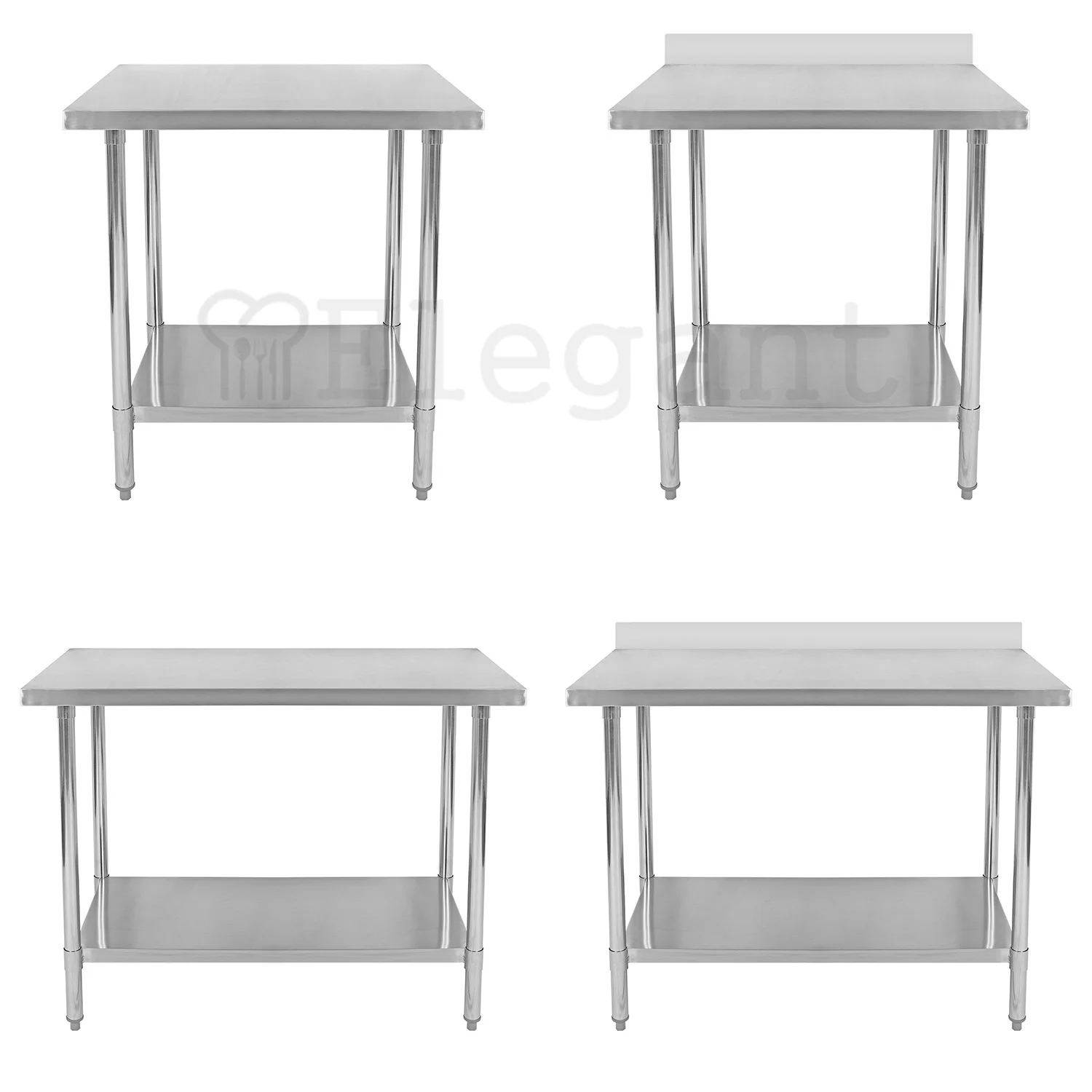 NSF Metal Commercial Stainless Steel Kitchen Prep Work Working Table for Home Hotel Kitchen Restaurant