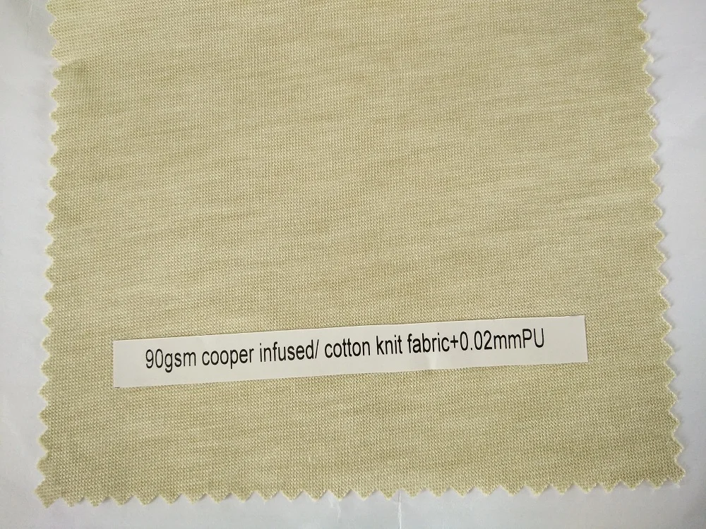 China factory wholesale Anti bacterial 90gsm copper infused/cotton jersey waterproof fabric