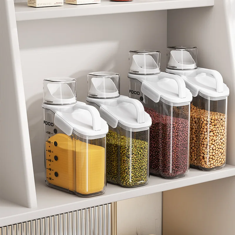 2.8L Sealed Plastic Food Container Kitchen Rice Dispenser Cereals Dispenser
