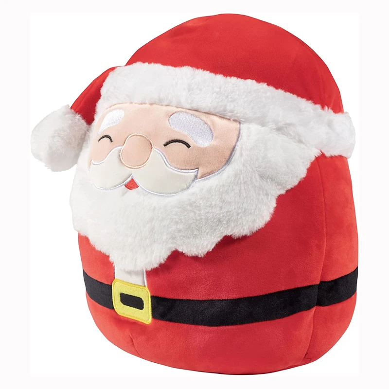 Custom 12 inches Cute and Soft Fabric Santa Claus Doll Holiday Plush Stuffed Toy Gift For Kids