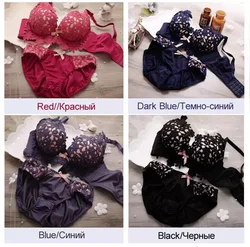 2022 Embroidery Flower Bra Set Women Wire Free Push Up Bra letter Set Underwear Women Young Girl Bra and Panties Set Lingerie