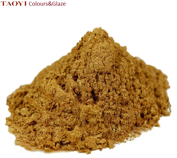 Температура обжига 550-1150 Золотой металлический жемчуг сверкающая Порошковая керамическая глазурь