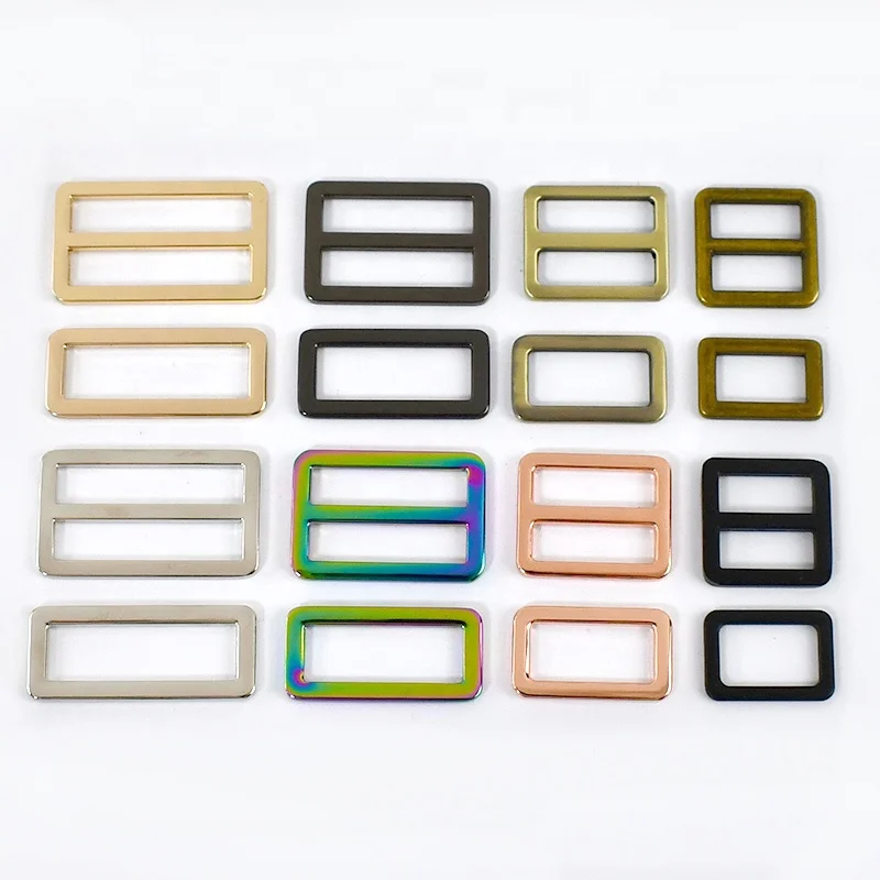Meetee AP264+F4-4 16-50mm Alloy Colorful Slider Buckles Hardware Accessories Handbag Strap Tri-Glide Buckle Adjust Square Ring