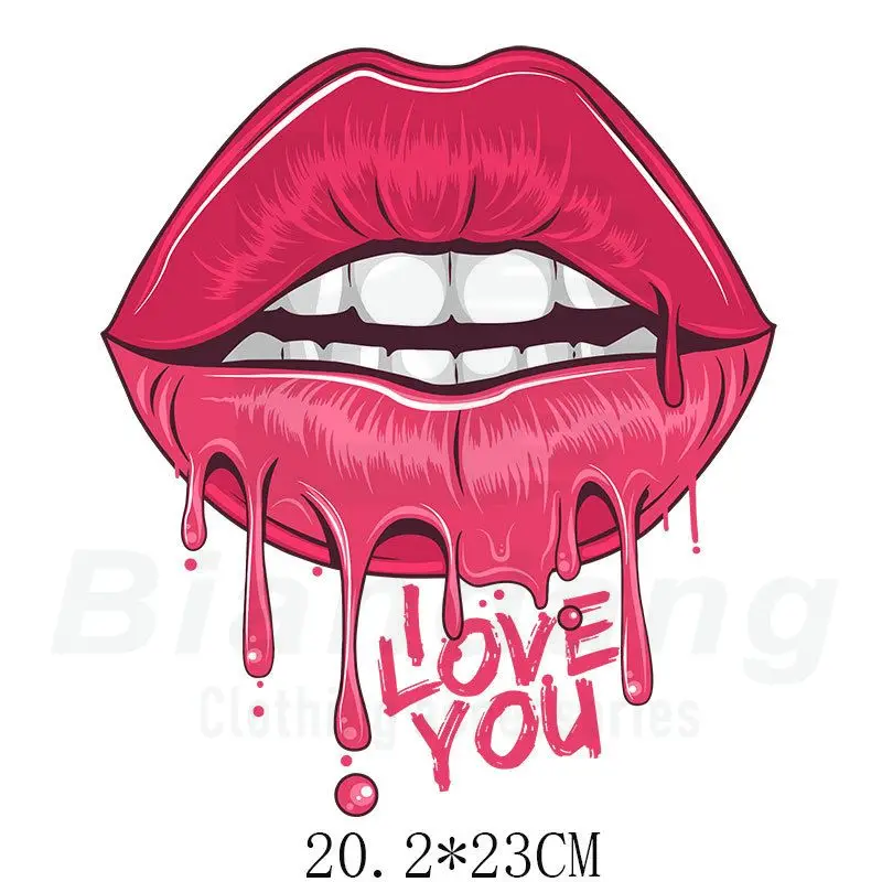 Beautiful Lips Printed DTF Heat Transfer Vinyl for T-shirt Custom Colorful Iron on Transfer Vinyl Print
