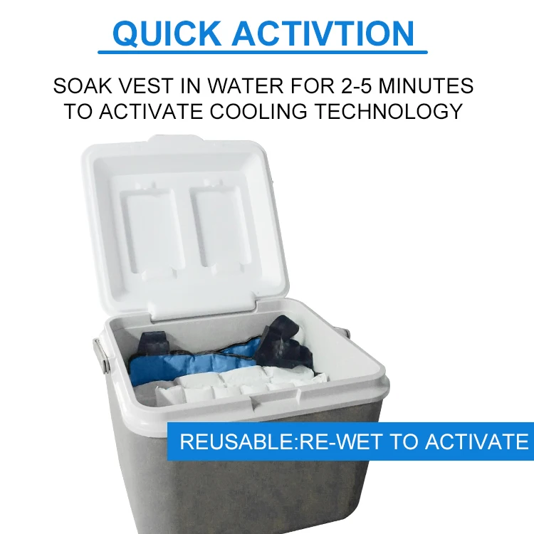 Bellewins Self-Water Absorption Body Cooling Vest Men Women Hot Weather Ice Packs Ice Cold Vest For Summer Outdoor