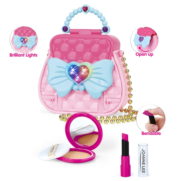 Little Girls  Pretend Play Purse 17 Piece Make Up Set  Toys for Girls 3+ Toy bag with Makeup, Smartphone Girls tool Toy Sets