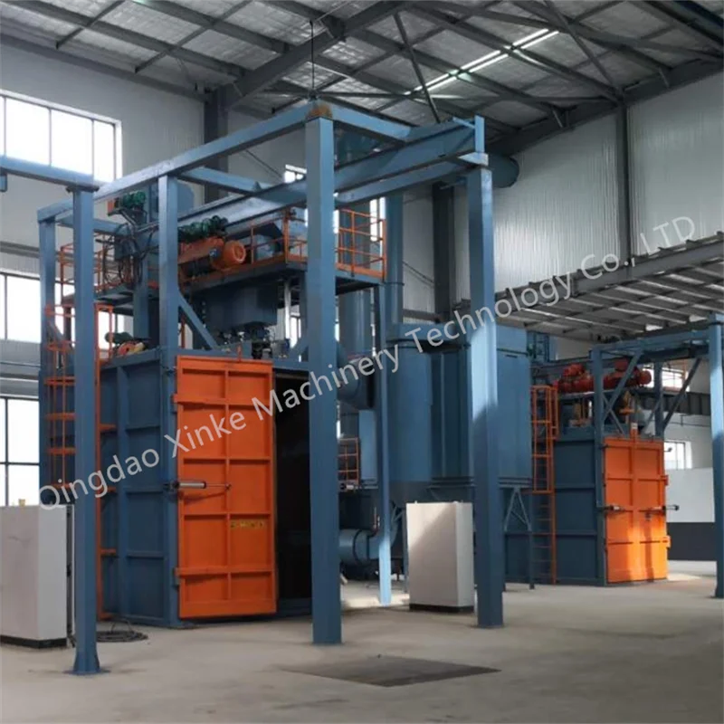 Qingdao Xinke Q37 Series Double Hook Chain Shot Blasting Machine/Spinner Hanger Type Shot Blasting Machine