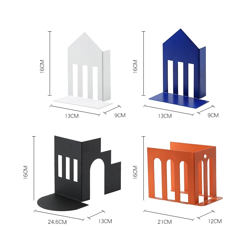 Modern White Black Blue New Arrival Metal Decorative Creative Metal Bookends Sujetalibros Book End