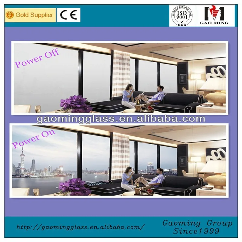 Gaoming self adhesive switchable smart film / electrochromic film / PDLC  film for glass wall window door screen vehicle