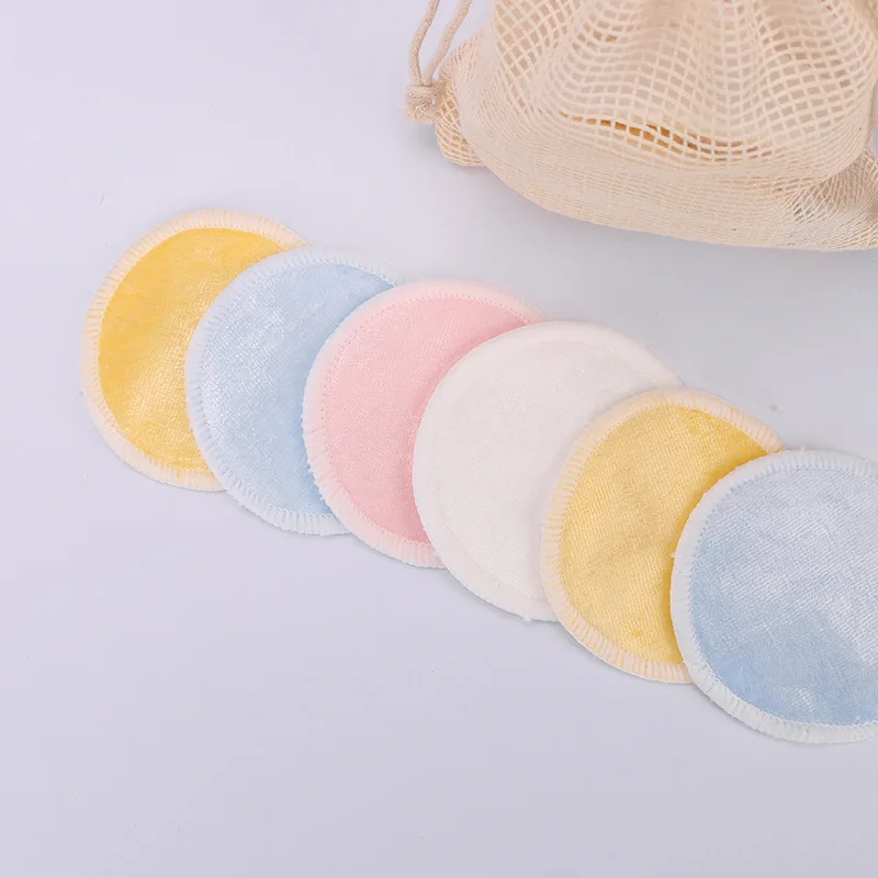 3 layers Velvet 8 cm makeup puff middle microfiber and lining bamboo cotton makeup remover pad