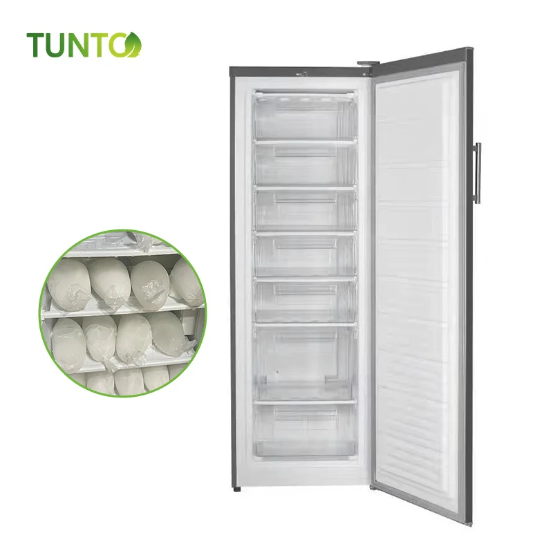 Compact Efficiency PV-compatible upright  freezer 24V 198L 8/11layers Ice Block Maker for Chad  Areas