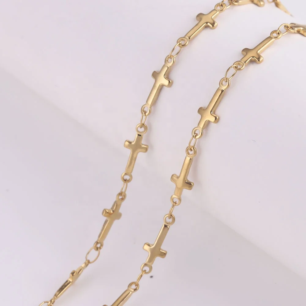 waterproof silver Stainless Steel heart cross leaf dolphin star shape chain for chain jewelry set making