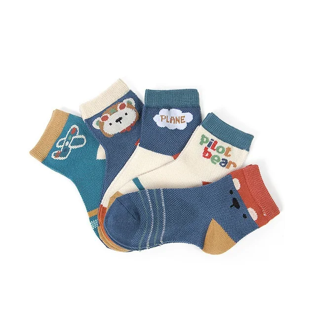 
Summer thin mesh mid-tube cartoon baby cotton socks 