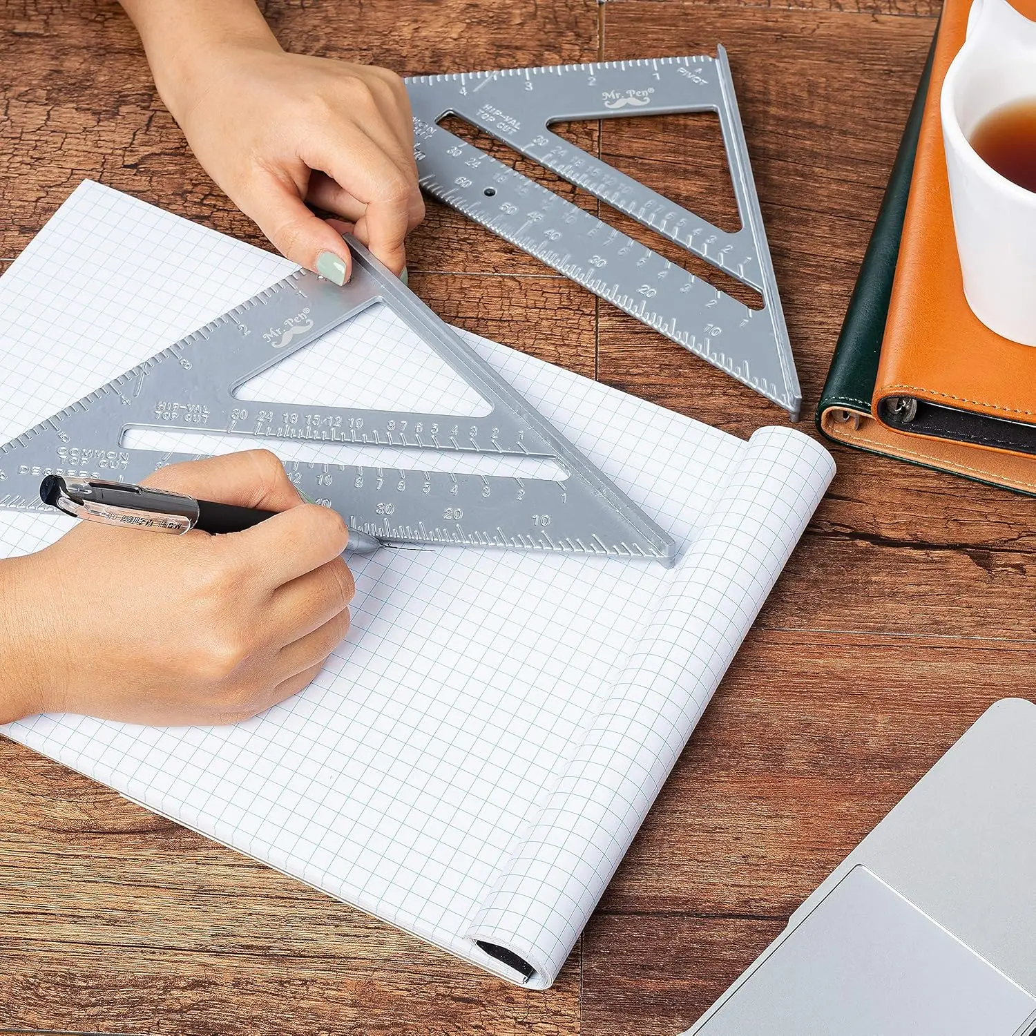 7 Inch Metal  Rafter Square Carpenter Square  Aluminum Alloy  Speed Square Woodworking tool 2pc