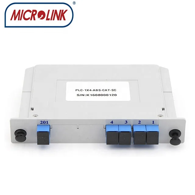 FTTH 1x2 1x4 1x8 1x16 1x32 1x64 Plug-in  passive 1*4  Optical Splitter LGX Box Cassette card slot  4 way PLC Optical Splitter