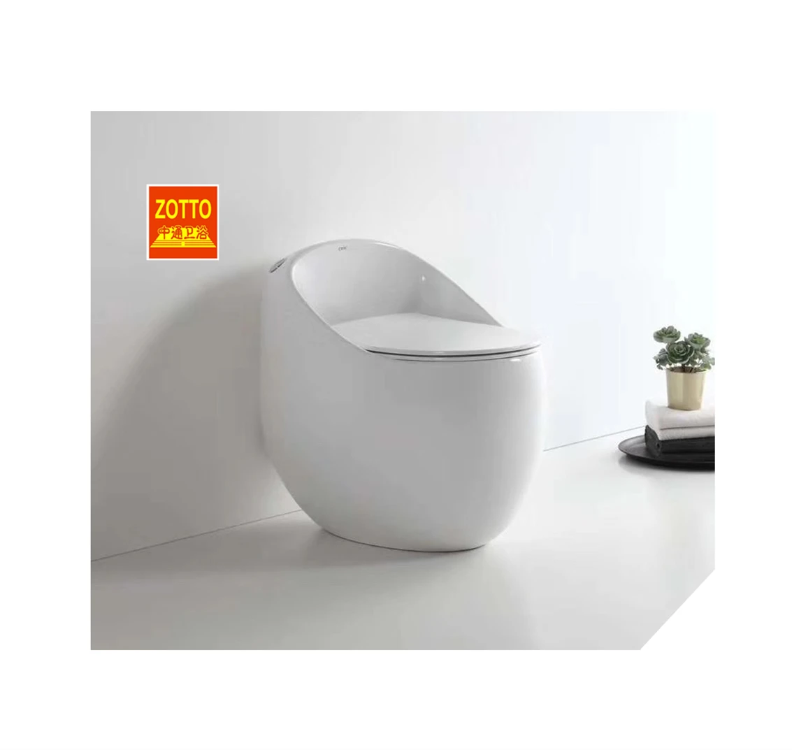 2024 Latest Ceramic Round Egg-shape Wc Toilet One Piece Siphonic Hotel Sanitaryware Elegant Design Commode
