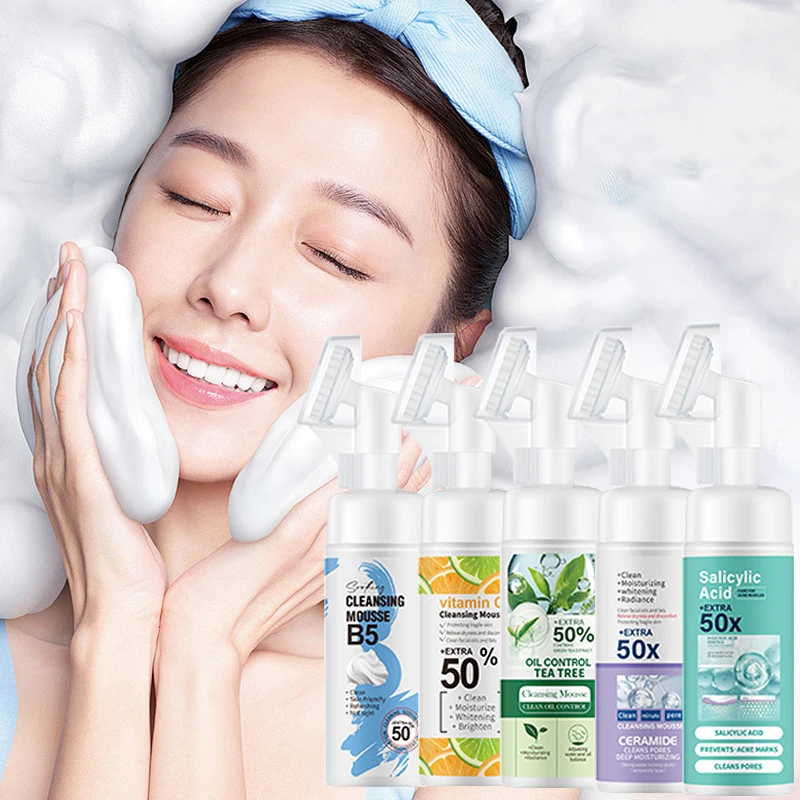 Fast Ship VC Green Tea Cleansing Mousse Facial Cleanser Face Deep Cleansing Moisturizing Facial Cleansing Mousse Face Wash