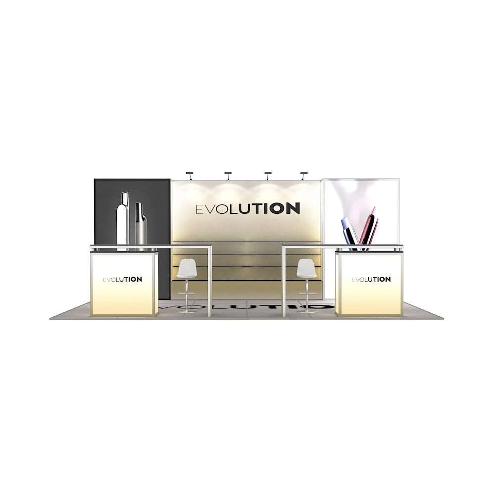 10x20ft Quality Aluminum Profile SEG Fabric Shelves Rack Light Box Stand Modular Backlit Advertising Display Booth Exhibition