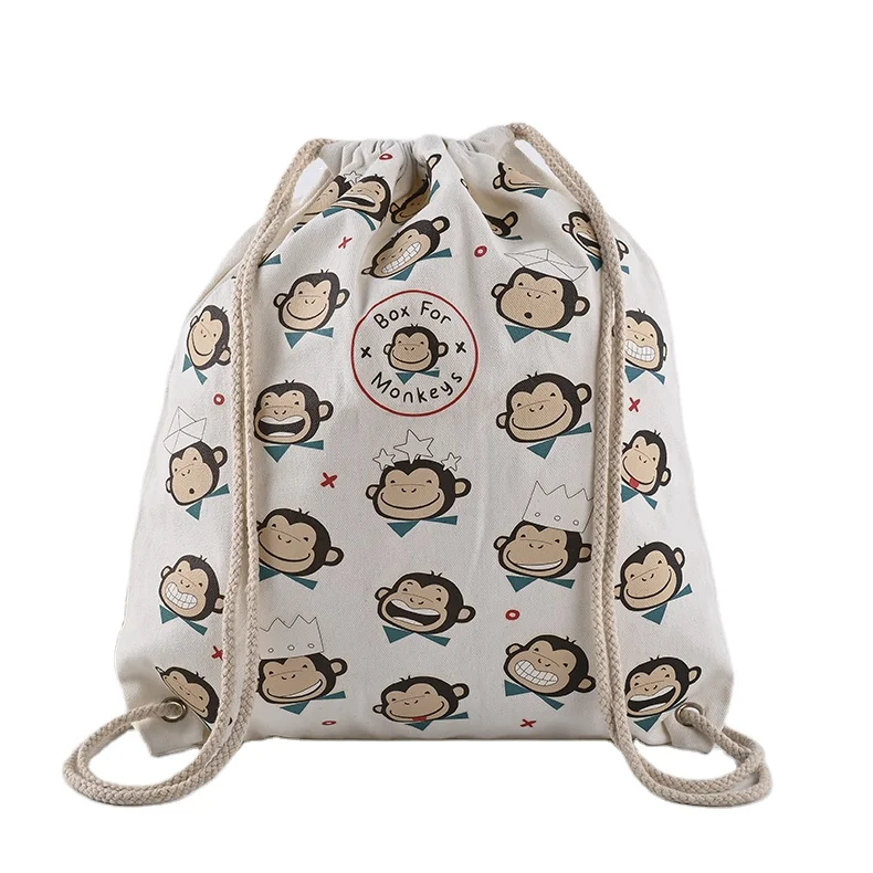 Hot selling organic muslin cotton canvas branded logo drawstring bag
